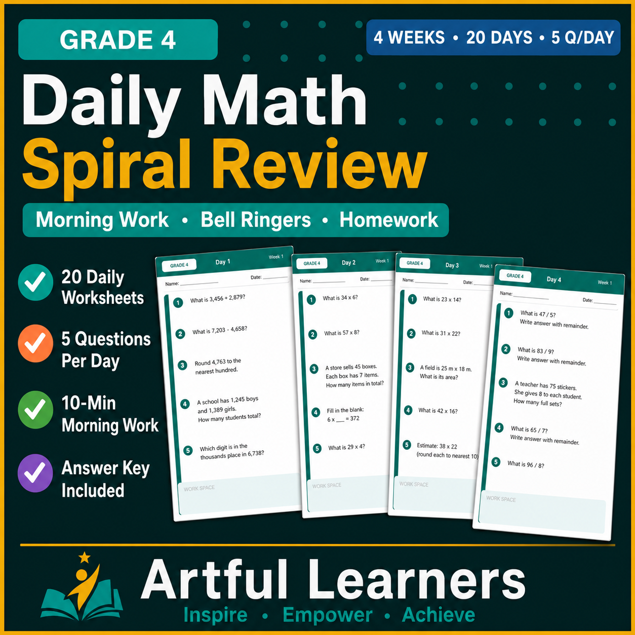 Daily Math Grade 4 cover preview